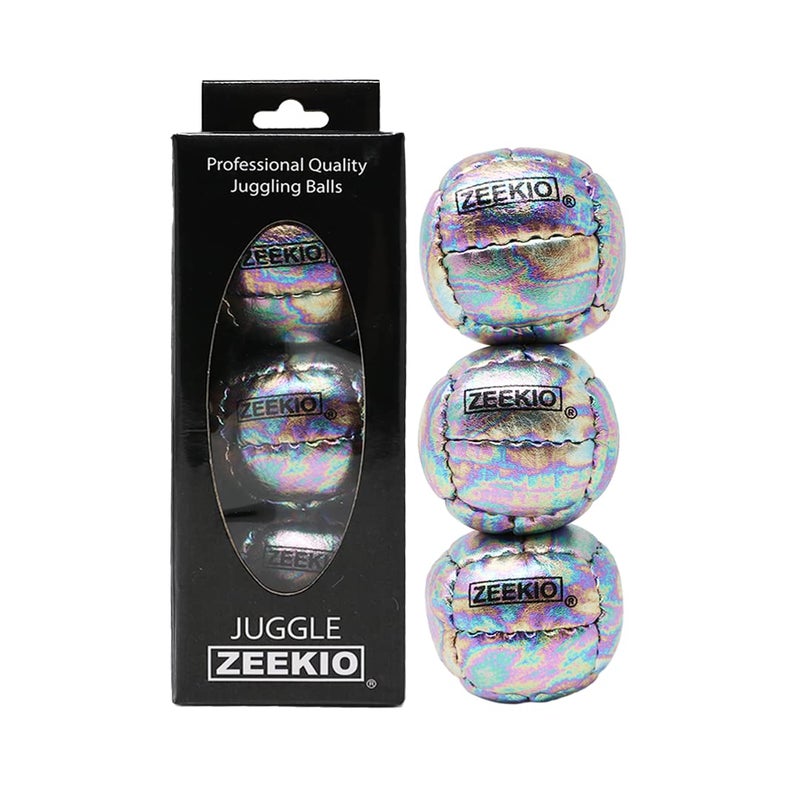 Zeekio Galaxy Juggling Balls - Premium 12 Panel Genuine Leather Balls - 130g - 67mm - Pack of 3 - Cosmo - Image 1